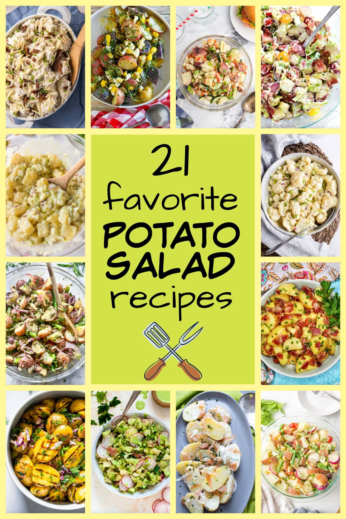 21 Favorite Potato Salad Recipes collection on RecipeGirl.com pinterest image for favorite potato salad recipes