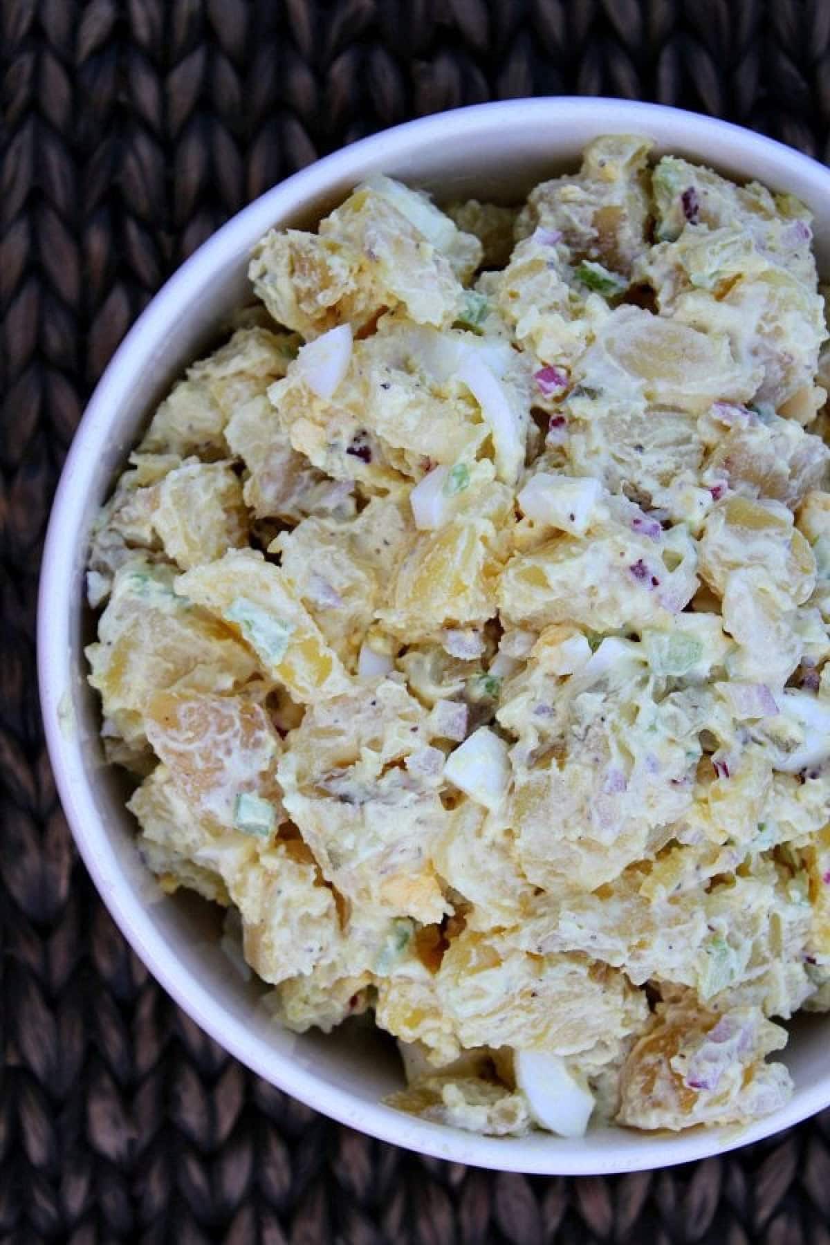21 Favorite Potato Salad Recipes collection on RecipeGirl.com all american potato salad in bowl