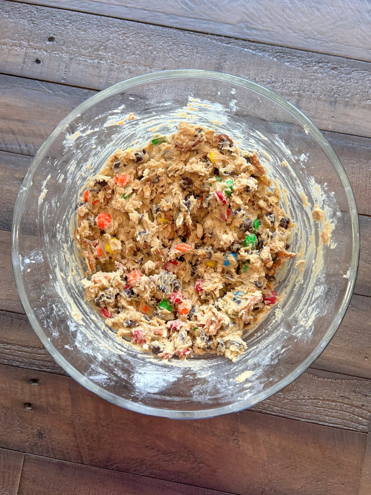 Happy Trails Cookies recipe from RecipeGirl.com bowl of cookie dough