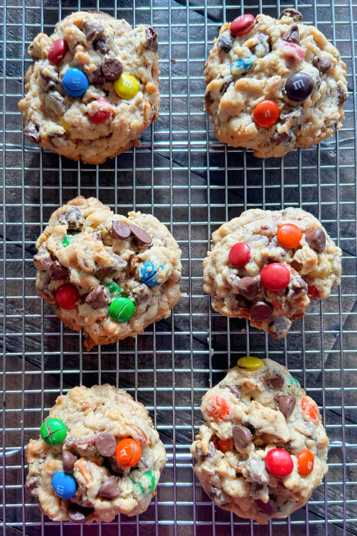 Happy Trails Cookies recipe from RecipeGirl.com happy trails cookies on cooling rack
