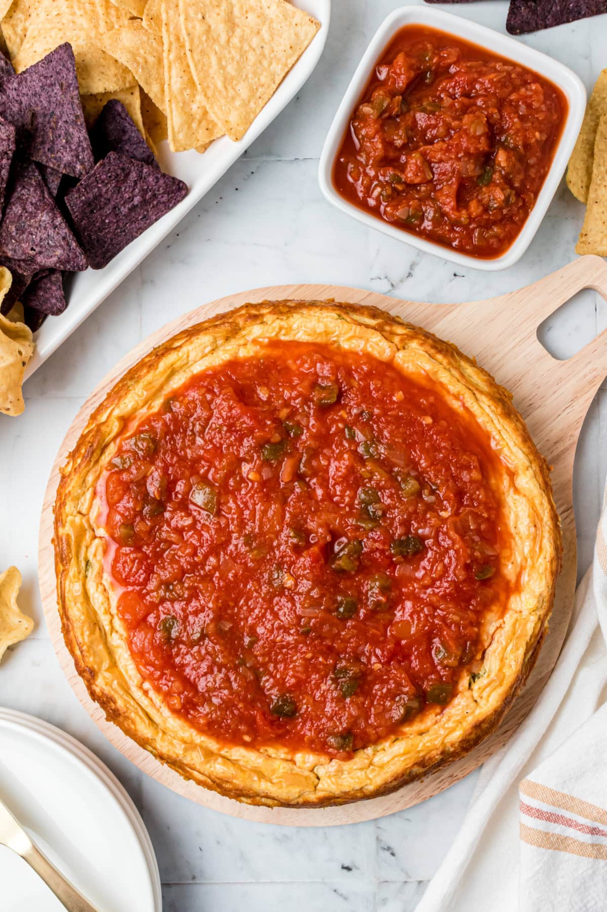 Mexican Cheesecake Dip recipe from RecipeGirl.com