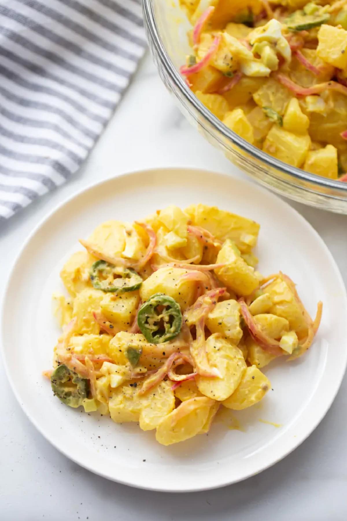 21 Favorite Potato Salad Recipes collection on RecipeGirl.com plate of texas potato salad